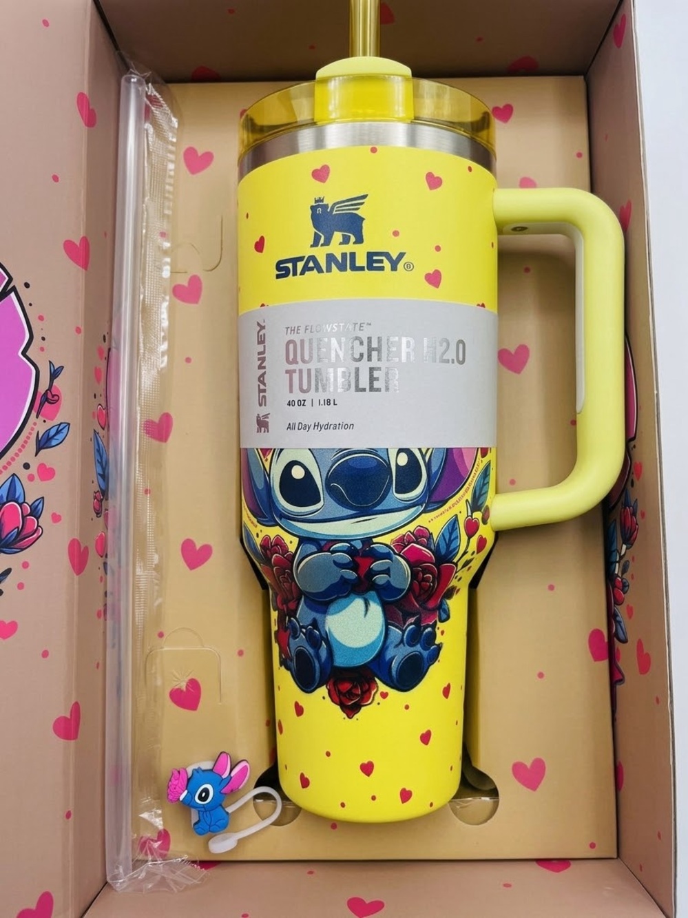 Lilo & Stitch x Stanley collab gift set box LoveShackFancy new 40oz quencher 💛